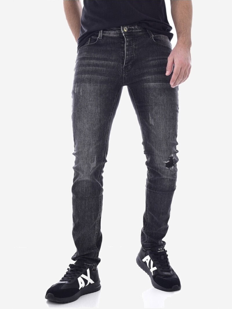 džínsy D973 čierna