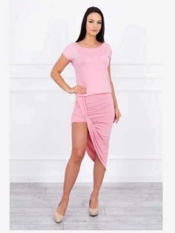 Asymetrické šaty ružový