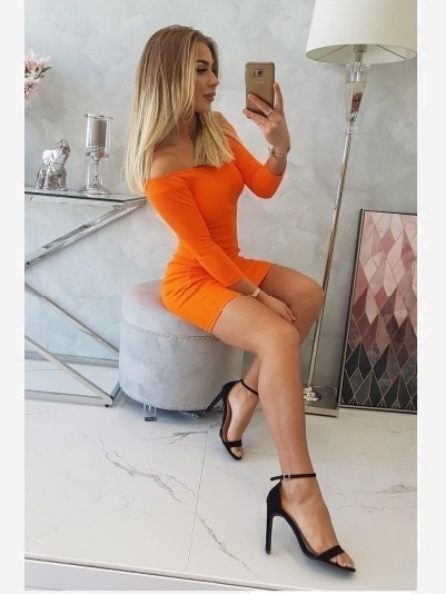 Šaty oranžový neón