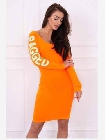 Šaty Ragged oranžový neón