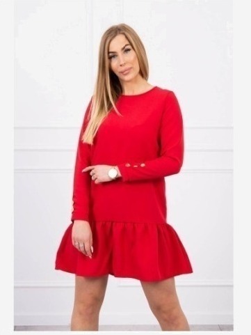 Šaty s volánom červená