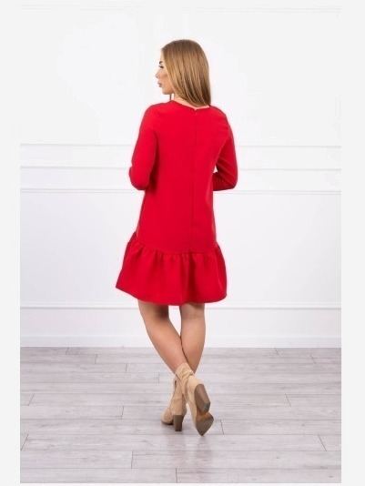 Šaty s volánom červená