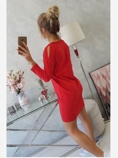 šaty with print Basket červená