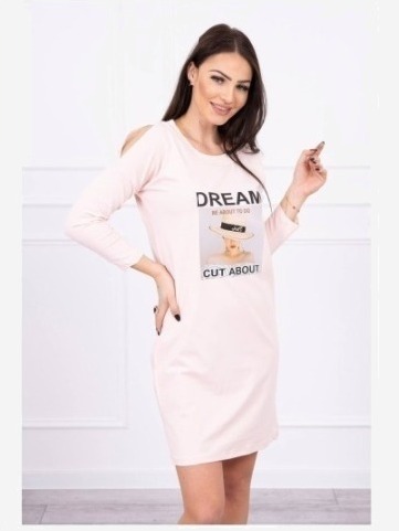 šaty  with print Dream  ružová