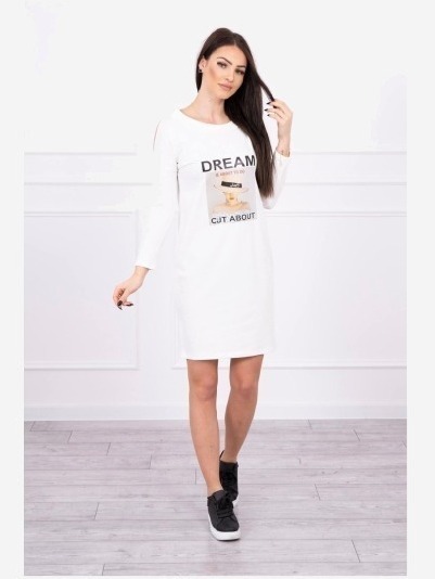šaty  with print Dream biela