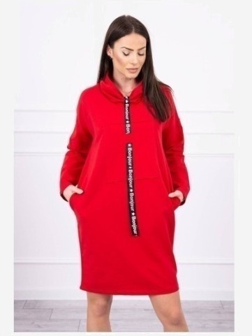 Šaty s opaskom červená