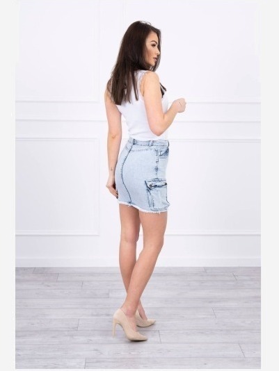 džínsová sukňa s bočnými vreckami