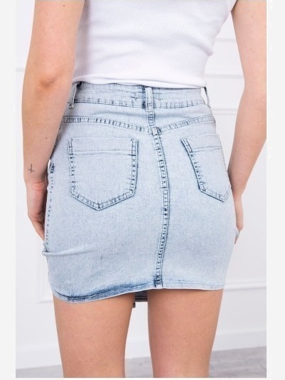 džínsová sukňa s dlhšou prednou časťou