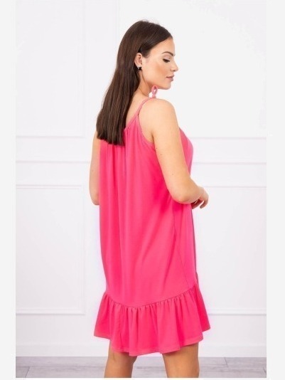 Šaty s tenkými ramienkami ružový neón