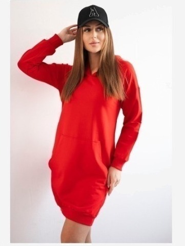 Šaty s kapucňou červená